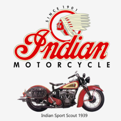 USA Indian sport Scout 1939 Motorcycle Image - Long sleeve baseball t-shirt Design